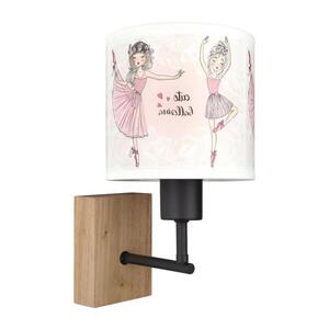 BRILAGI - Nástenné svietidlo BOBO WOOD 1xE27/25W/230V dub/čierna/biela/ružová/balerínky BG1561+BG5591 vyobraziť