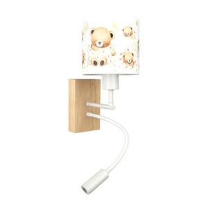 BRILAGI - LED flexibilná lampa BOBO WOOD 1xE27/25W/230V + LED/3W dub/biela/medvedíky BG1565+BG5590 vyobraziť