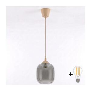 BRILAGI - LED luster na lanku R GLASS 1xE27/60W/230V pr. 14 cm béžová/dymovo šedá NSTK7758+TK8619A vyobraziť