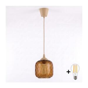 BRILAGI - LED luster na lanku R GLASS 1xE27/60W/230V priemer 14 cm béžová/dymovo-hnedá NSTK7703+TK8619A vyobraziť