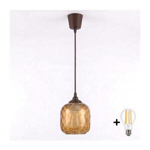 BRILAGI - LED luster na lanku R GLASS 1xE27/60W/230V pr. 14 cm hnedá/dymová hnedá NSTK7703+TK8611A vyobraziť