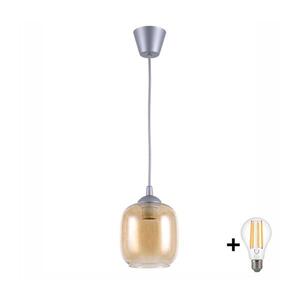BRILAGI - LED luster na lanku GLASS 1xE27/60W/230V pr. 14 cm strieborná/dymovo-hnedá NSTK7765+TK8612A vyobraziť