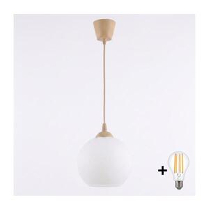 BRILAGI - LED závesný luster na lanku RETRO GLASS 1xE27/60W/230V pr. 15 cm béžová/biela NSTK7432+TK8619A vyobraziť
