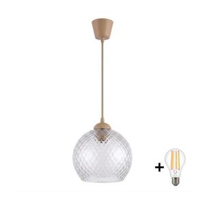 BRILAGI - LED luster na lanku R GLASS 1xE27/60W/230V priemer 25 cm béžová/dymovo-sivá NSTK7486+TK8619A vyobraziť