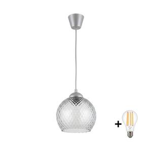 BRILAGI - LED luster na lanku R GLASS 1xE27/60W/230V pr. 25 cm strieborná/dymovo-sivá NSTK7486+TK8612A vyobraziť