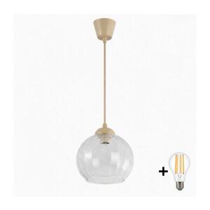 BRILAGI - LED luster na lanku RETRO GLASS 1xE27/60W/230V pr. 25 cm béžová/číra NSTK7491+TK8619A vyobraziť
