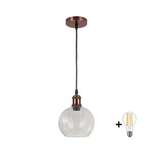 BRILAGI - LED luster na lanku RETRO GLASS 1xE27/60W/230V pr. 25 cm medená/priehľadná NSTK7491+AI0179 vyobraziť