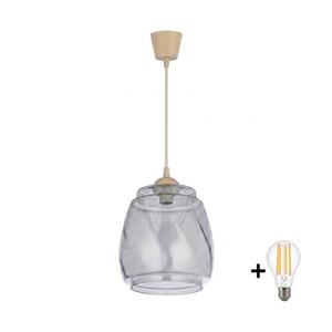 BRILAGI - LED luster na lanku R GLASS 1xE27/60W/230V priemer 26 cm béžová/dymová sivá NSTK7417+TK8619A vyobraziť