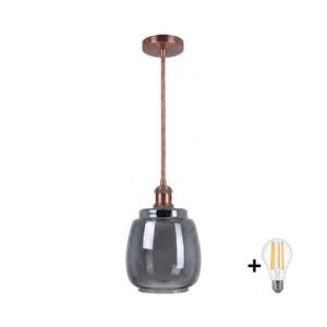 BRILAGI-LED Luster na lanku RETRO GLASS 1xE27/60W/230V pr. 26 cm medená/dymovo sivá NSTK7417+AI0179 vyobraziť