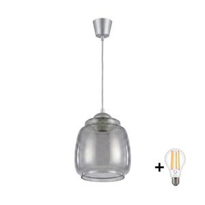 BRILAGI - LED luster na lanku R GLASS 1xE27/60W/230V pr. 26 cm strieborná/dymovošedá NSTK7417+TK8612A vyobraziť