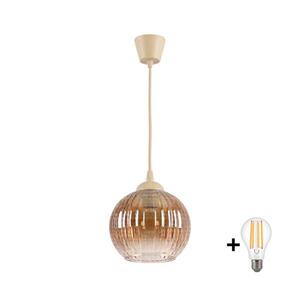 BRILAGI - LED závesné svietidlo na lanku R GLASS 1xE27/60W/230V pr. 18 cm béžová/dymovo-hnedá NSTK7482+TK8619A vyobraziť