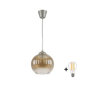 BRILAGI - LED luster na lane GLASS 1xE27/60W/230V priemer 18 cm strieborná/dymová hnedá NSTK7482+TK8612A vyobraziť