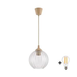 BRILAGI - LED luster na lanku RETRO GLASS 1xE27/60W/230V pr. 18 cm béžová/číra NSTK7485+TK8619A vyobraziť