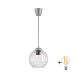 BRILAGI - LED luster na lanku RETRO GLASS 1xE27/60W/230V priemer 18 cm strieborná/priehľadná NSTK7485+TK8612A vyobraziť