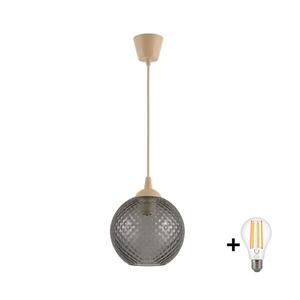 BRILAGI - LED luster na lanku R GLASS 1xE27/60W/230V pr. 18 cm béžová/dymovošedá NSTK7466+TK8619A vyobraziť