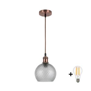 BRILAGI-LED Luster na lanku RETRO GLASS 1xE27/60W/230V pr. 18 cm medená/dymovo sivá NSTK7466+AI0179 vyobraziť