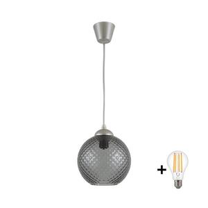 BRILAGI - Závesný LED luster s lankom R GLASS 1xE27/60W/230V priemer 18 cm strieborná/dymová sivá NSTK7466+TK8612A vyobraziť