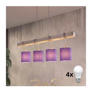 BRILAGI - LED luster na lankách NUBILA 4xE27/60W/230V sivá/fialová 1xEG49927A+4xBG1580 vyobraziť