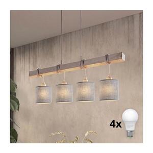 BRILAGI - LED luster na lanku NUBILA 4xE27/60W/230V sivá 1xEG49927A+4xBG1582 vyobraziť