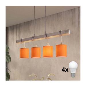 BRILAGI - LED luster na lanku NUBILA 4xE27/60W/230V sivá/oranžová 1xEG49927A+4xBG2453 vyobraziť