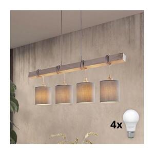 BRILAGI - LED luster na lanku NUBILA 4xE27/60W/230V svetlosivý 1xEG49927A+4xBG2454 vyobraziť