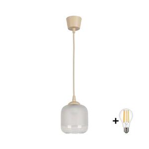 BRILAGI - LED luster na lanku RETRO GLASS 1xE27/60W/230V pr. 14 cm béžová/biela NSTK7779+TK8619A vyobraziť