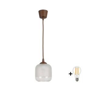 BRILAGI - LED luster na lanku RETRO GLASS 1xE27/60W/230V pr. 14 cm hnedá/biela NSTK7779+TK8611A vyobraziť