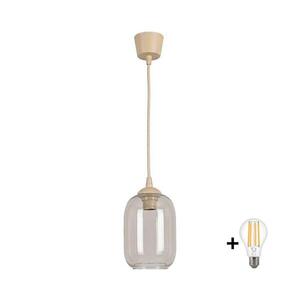 BRILAGI - LED luster na lanku R GLASS 1xE27/60W/230V priemer 14 cm béžová/dýmovo sivá NSTK7757+TK8619A vyobraziť