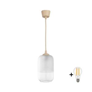 BRILAGI - LED luster na lanku RETRO GLASS 1xE27/60W/230V pr. 14 cm béžová/biela NSTK7777+TK8619A vyobraziť