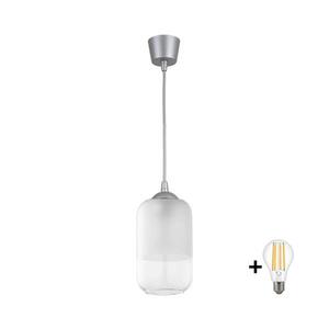 BRILAGI - LED Luster na lanku RETRO GLASS 1xE27/60W/230V pr. 14 cm strieborná/biela NSTK7777+TK8612A vyobraziť