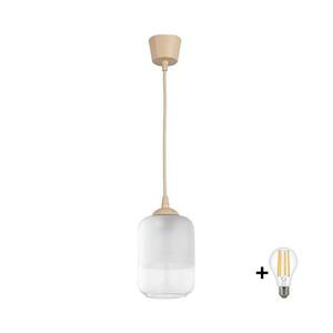 BRILAGI - LED luster na lanku RETRO GLASS 1xE27/60W/230V priemer 14 cm béžová/biela NSTK7778+TK8619A vyobraziť
