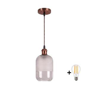 BRILAGI - LED závesný luster na lanku RETRO GLASS 1xE27/60W/230V priemer 14 cm medená/biela NSTK7778+AI0179 vyobraziť