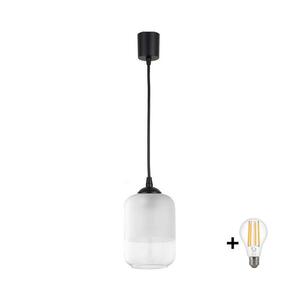 BRILAGI - LED luster na lanku RETRO GLASS 1xE27/60W/230V pr. 14 cm čierna/biela NSTK7778+TK6439A vyobraziť