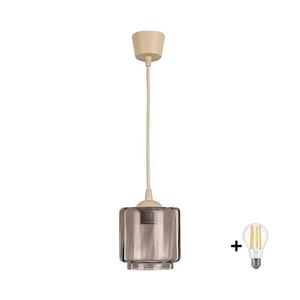 BRILAGI - LED luster na lankách R GLASS 1xE27/60W/230V pr. 15 cm béžová/dymovo-béžová NSTK7399+TK8619A vyobraziť