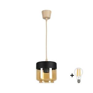 BRILAGI - LED luster R GLASS 1xE27/60W/230V Ø 14 cm béžová/kou béžová/čierna NSTK7324+TK8619A vyobraziť
