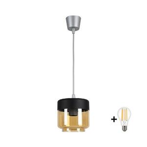 BRILAGI -LED luster R GLASS 1xE27/60W/230V priemer 14 cm strieborná/dymová béžová/čierna NSTK7324+TK8612A vyobraziť
