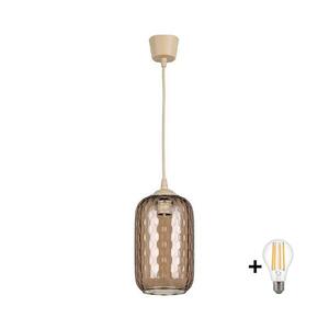 BRILAGI - LED luster na lanku R GLASS 1xE27/60W/230V priemer 14 cm béžová/dýmovo-hnedá NSTK7702+TK8619A vyobraziť
