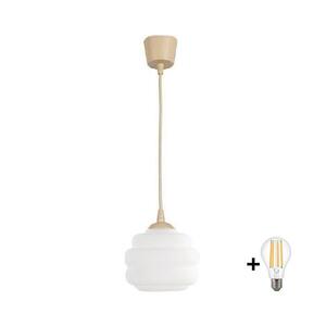 BRILAGI - Závesný LED luster na lanku RETRO GLASS 1xE27/60W/230V pr. 20 cm béžová/biela NSTK7639+TK8619A vyobraziť