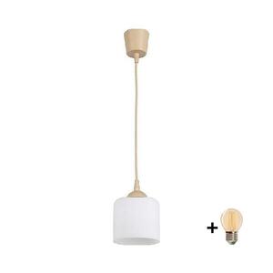 BRILAGI - LED luster na lanku RETRO GLASS 1xE27/60W/230V pr. 10 cm béžová/biela NSTK7006+TK8619A vyobraziť