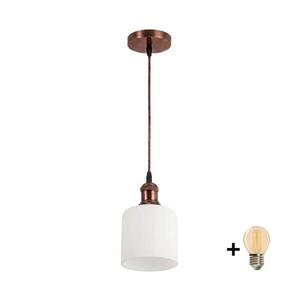 BRILAGI - LED luster na lanku RETRO GLASS 1xE27/60W/230V priemer 13 cm medená/biela NSTK7006+AI0179 vyobraziť