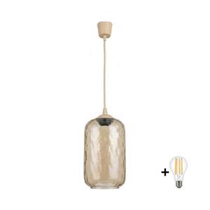 BRILAGI - LED luster na lanku R GLASS 1xE27/60W/230V priemer 14 cm béžová/dymovo-hnedá NSTK7701+TK8619A vyobraziť