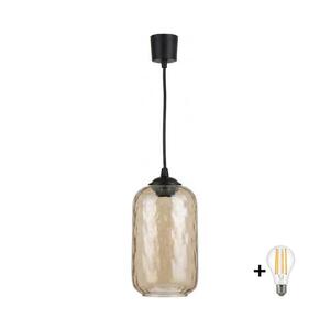 BRILAGI - LED závesný luster na lanku R GLASS 1xE27/60W/230V pr. 14 cm čierna/dymovo-hnedá NSTK7701+TK6439A vyobraziť