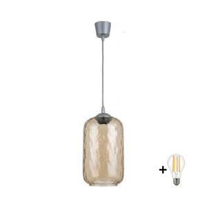 BRILAGI -LED luster na lanku R GLASS 1xE27/60W/230V pr. 14 cm strieborná/dymovo-hnedá NSTK7701+TK8612A vyobraziť