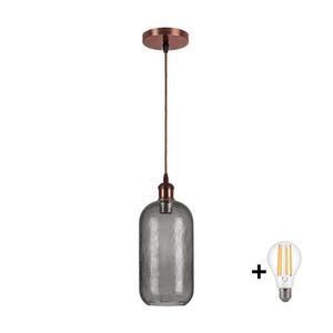 BRILAGI - LED luster na lanku RETRO GLASS 1xE27/60W/230V priemer 14 cm meď/dymovo-šedá NSTK7501+AI0179 vyobraziť