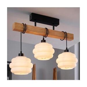 BRILAGI - Prisadený luster WOOD GLASS 3xE27/60W/230V borovica/čierna/biela EG44074+3xNSTK7639 vyobraziť