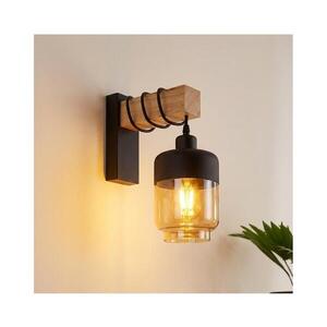 BRILAGI - Nástenné svietidlo WOOD GLASS 1xE27/60W/230V borovica/čierna/dymovo-hnedá EG44078+NSTK7324 vyobraziť