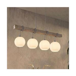 BRILAGI - Luster na lanku WOOD GLASS 4xE27/60W/230V borovica/šedá/biela EG49927A+4xNSTK7432 vyobraziť