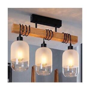 BRILAGI - Prisadený luster WOOD GLASS 3xE27/60W/230V borovica/čierna/biela EG44074+3xNSTK7777 vyobraziť