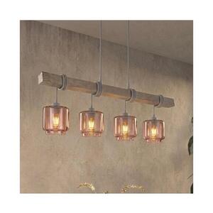 BRILAGI - Luster na lanku WOOD GLASS 4xE27/60W/230V borovica/sivá/dymovo béžová EG49927A+4xNSTK7399 vyobraziť