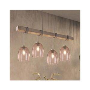 BRILAGI - Závesný luster na lanku WOOD GLASS 4xE27/60W/230V borovica/sivá/dymová béžová EG49927A+4xNSTK7393 vyobraziť